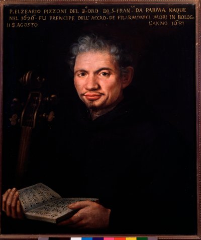 Porträtt av Elzeario Pizzoni (1626-1681) italiensk kompositör Anonym målning. 1700-talets Bologna, civico museo musicale av Unknown artist