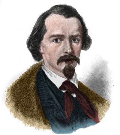 Porträtt av Emanuel von Geibel (1815-1884) tysk poet och dramatiker. av Unknown artist