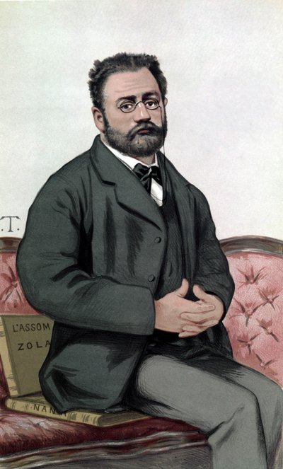 Porträtt av Emile Zola (1840-1902) - i "" Vanity Fair""" av 1880-01-24. av Unknown artist