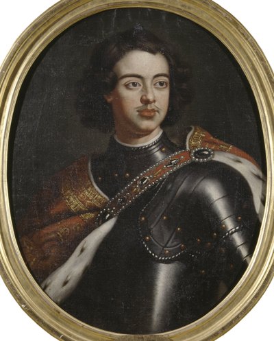 Porträtt av kejsar Peter I den store (1672-1725), Anonym . Olja på duk. Mått: 77x61 cm. Nationalmuseum Stockholm av Unknown artist