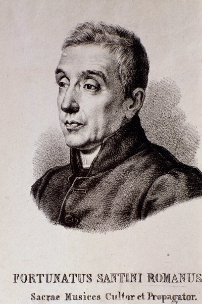 Porträtt av Fortunato Santini (gravyr) av Unknown artist
