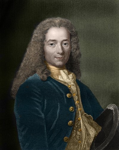 Porträtt av Francois-Marie Arouet, dit Voltaire (1694 - 1778), fransk författare och filosof. av Unknown artist