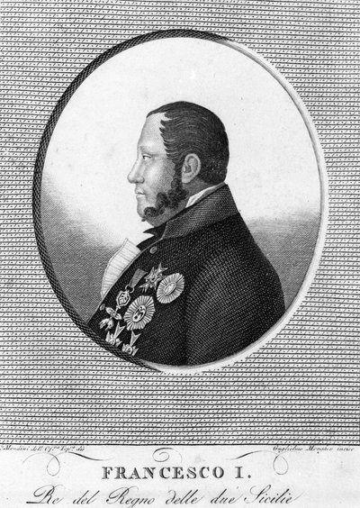 Porträtt av Francois 1:a (1777-1830), kung av de två Sicilierna. av Unknown artist