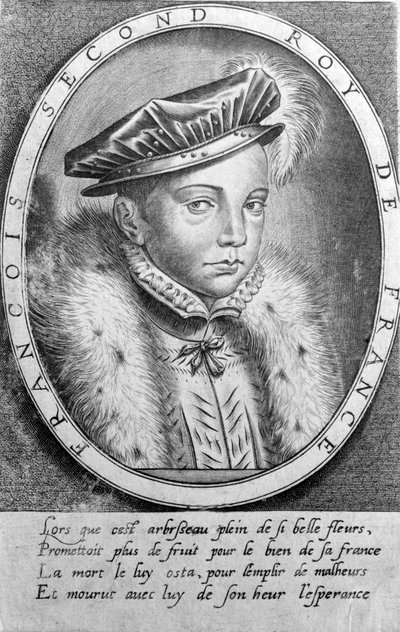 Porträtt av Francois II (1544 - 1560), kung av Frankrike. av Unknown artist
