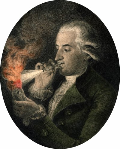 Porträtt av Francois Pilatre de Rozier (1756-1785), fransk kemist och aeronaute. av Unknown artist
