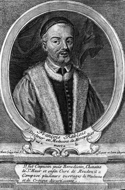 Porträtt av François Rabelais (1495 - 1553), fransk författare. av Unknown artist