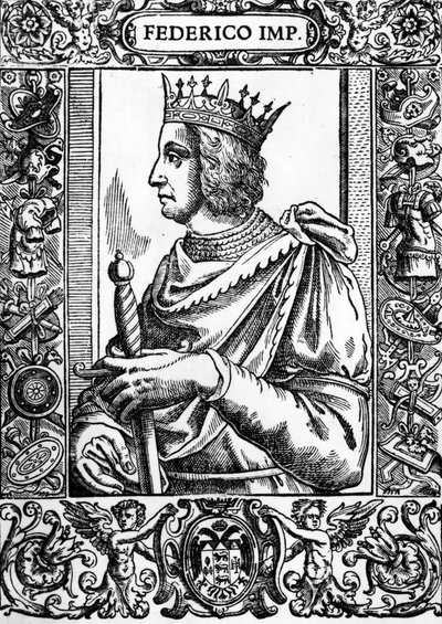 Porträtt av Fredrik II (1194-1250), tysk kejsare. av Unknown artist