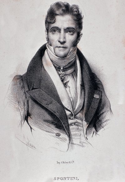Porträtt av Gaspare Spontini (gravyr av Unknown artist