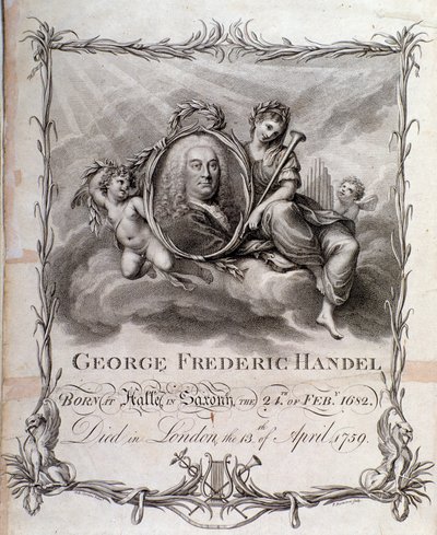 Porträtt av Georg Friedrich Handel (gravyr) av Unknown artist