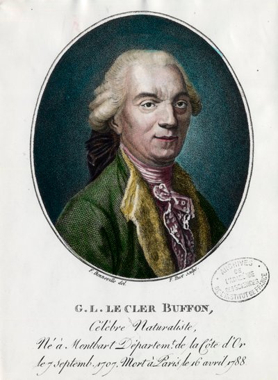 Porträtt av George Louis Le Clerc, greve av Buffon av Unknown artist