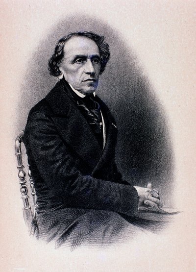 Porträtt av Giacomo Meyerbeer (gravyr) av Unknown artist