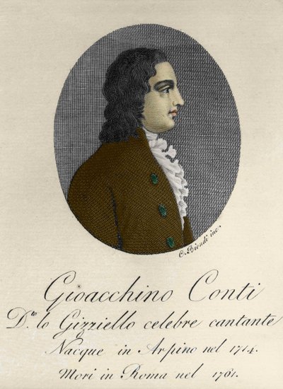 Porträtt av Gioacchino Conti, dit Gizziello (1714-1761) (Castrat) (Castrato) italienaren. av Unknown artist