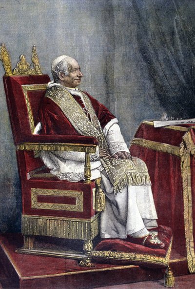 Porträtt av Gioacchino PECCI, Leo XIII (1810 - 1903), 254:e påven (1878 - 1903) av Unknown artist