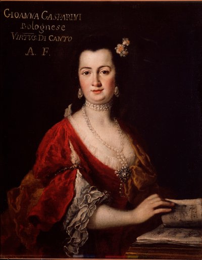 Porträtt av Giovanna Gasparini (1717-?) Italiensk sångerska Anonym målning. 1700-talet. Bologna, medborgarmusikaliskt bibliografiskt museum. av Unknown artist