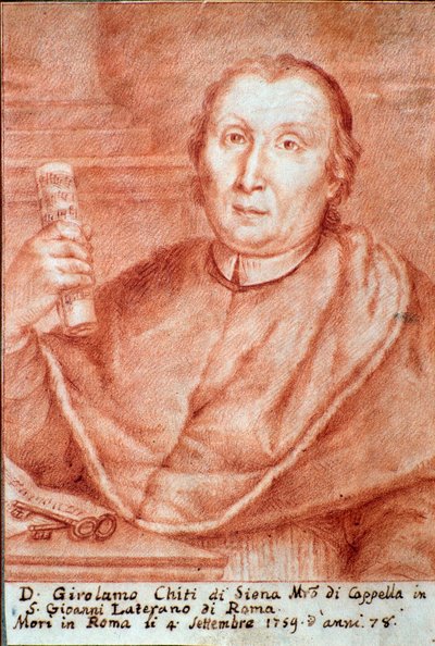 Porträtt av Girolamo Chiti di Siena (1679-1759) italiensk kapellmästare (kapellmästare) Gravyr. 1700-talet. Bologna, Civic Museum Museum av Unknown artist