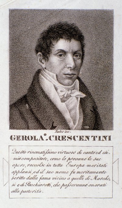 Porträtt av Girolamo Crescentini (gravyr) av Unknown artist