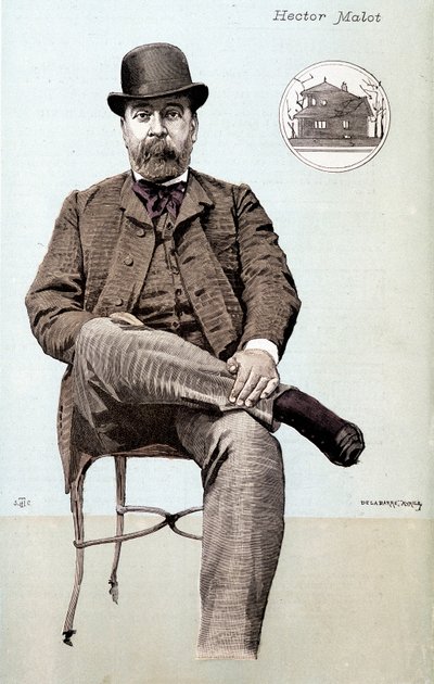 Porträtt av Hector Malot - teckning av Unknown artist