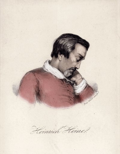Porträtt av Heinrich Heine (1797-1856), tysk författare. av Unknown artist