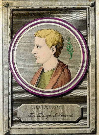 Porträtt av Horace (Quintus Horatius Flaccus) (65-8 f.Kr.), latinsk poet. av Unknown artist