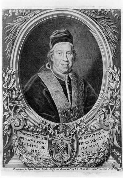 Porträtt av Innocentius XIII (1655 - 1724). av Unknown artist