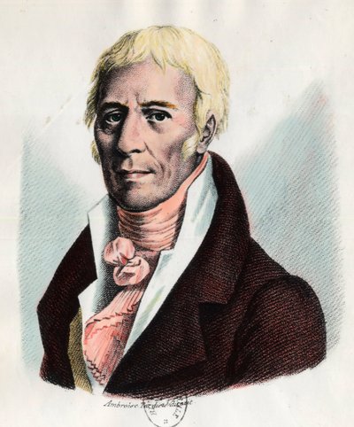 Porträtt av Jean Baptiste Lamarck (1744-1829), fransk naturforskare. Gravyr av 1800-talet. Privat samling. av Unknown artist