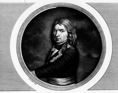 Porträtt av Jean Etienne Championet, general francais (1762-1800). Gravyr i "" Komplett samling av historiska målningar från den franska revolutionen, i tre volymer.""" 1804. av Unknown artist