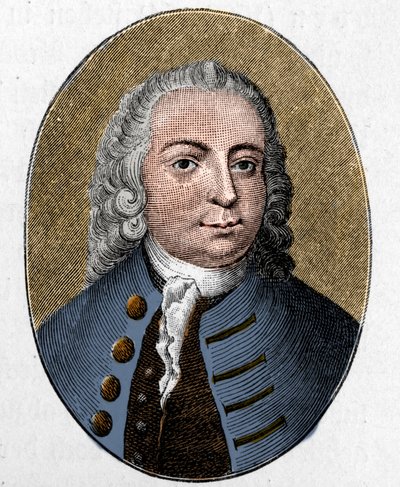 Porträtt av Johann Christian Gunther. Tysk poet (1695 - 1723). Gravyr. av Unknown artist