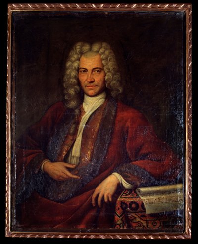 Porträtt av Johann Joseph Fux, österrikisk kompositör, musikteoretiker och pedagog (målning av Unknown artist
