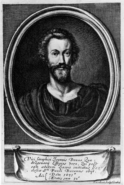 Porträtt av John Donne (1572-1631) engelsk poet. av Unknown artist