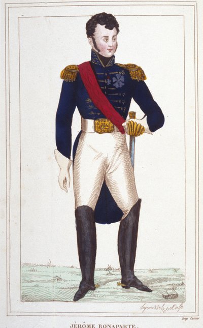 Porträtt av Jêrome Bonaparte 1784-1860 gravyr av 1830 av Unknown artist