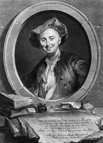 Porträtt av Julien Offray de La Mettrie (1709 - 1751) fransk läkare och filosof. av Unknown artist