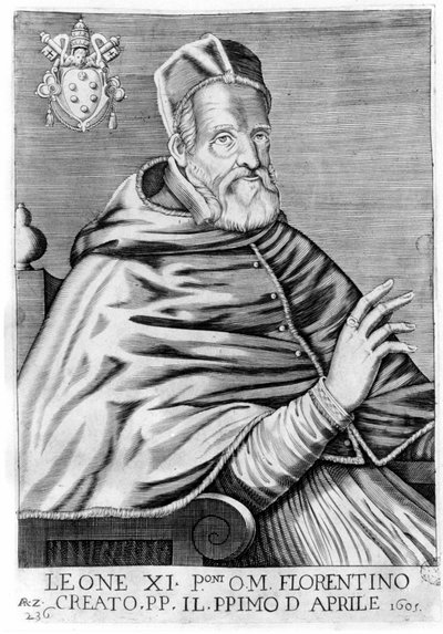 Porträtt av Leo XI (Alexander av Medici) (1535 - 1605). av Unknown artist
