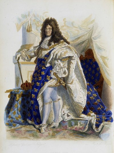 Porträtt av Ludvig XIV (1638-1715) - i "" Den franske Plutarchen"", av Mennechet av Unknown artist