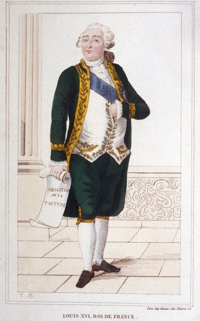 Porträtt av Ludvig XVI (1754 - 1793) Gravyr från 1830 av Unknown artist
