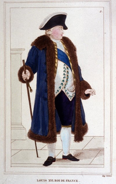 Porträtt av Ludvig XVI (1754 - 1793) Gravyr från 1830 av Unknown artist