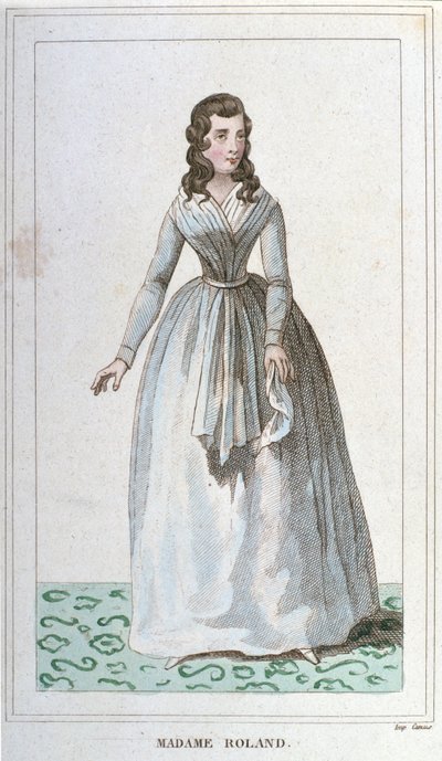 Porträtt av Madame Roland fransk politiker (1754 - 1793). av Unknown artist