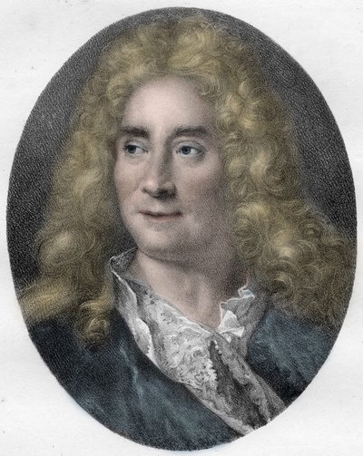 Porträtt av Michel Boyron (Michel Baron), engelsk skådespelare och dramatiker (1653-1729) - gravyr av Unknown artist