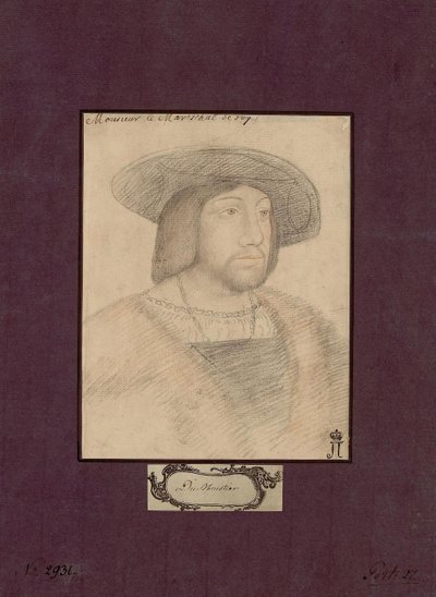 Porträtt av Odet de Foix, Vicomte de Lautrec (1485-1528) känd som marskalk de Lautrec - Anonym. Färgpennor på papper, storlek: 22,5x17,2, ca. 1546, Statens Eremitage, St Petersburg av Unknown artist