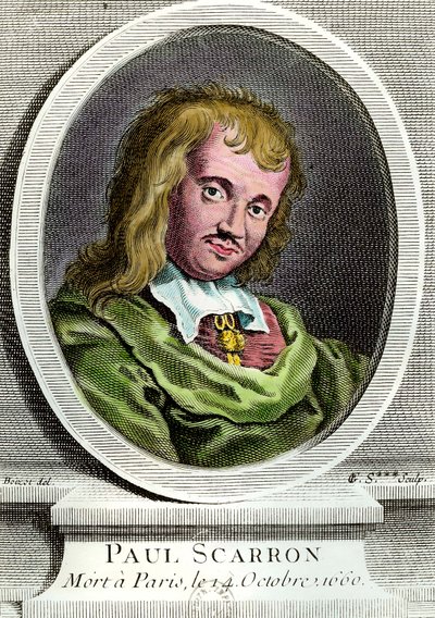Porträtt av Paul Scarron (1610-1660), fransk författare. Gravyr från 1600-talet. Privat samling. av Unknown artist