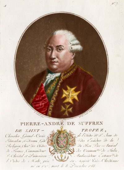 Porträtt av Pierre Andre de Suffren av Saint Tropez av Unknown artist
