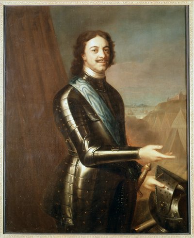 Porträtt av Pierre Le Grand i rustning av Unknown artist