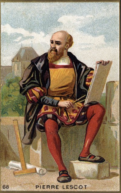 Porträtt av Pierre Lescot (1515 - 1578), fransk arkitekt och målare. Kromolitografi av 1800-talet. av Unknown artist