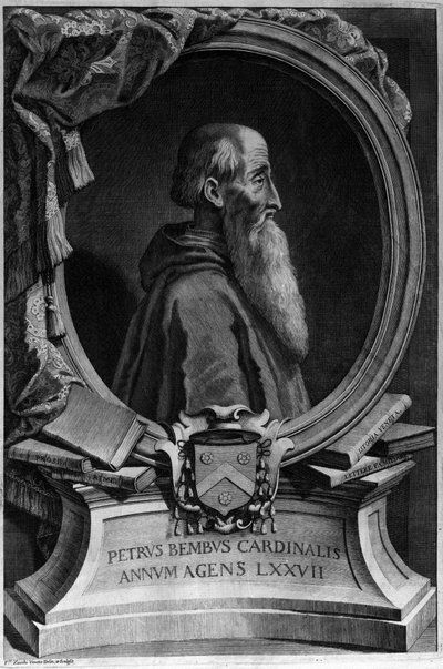 Porträtt av Pietro Bembo (1470 - 1547), italiensk kardinal och humanist. av Unknown artist