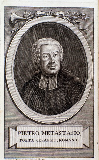 Porträtt av Pietro Metastasio (gravyr) av Unknown artist