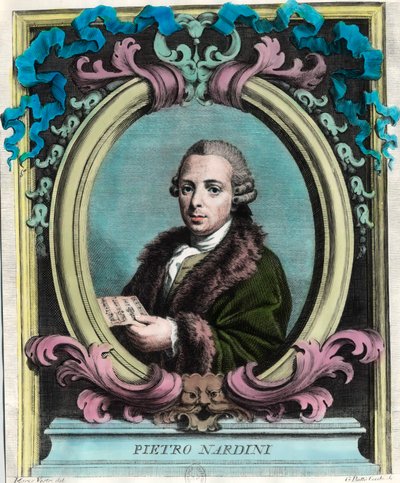 Porträtt av Pietro Nardini (1722 - 1793), italiensk violinist och kompositör. Gravyr av 1700-talet. Privat samling. av Unknown artist