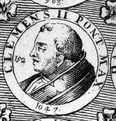 Porträtt av påven Clemens II (död 1047). av Unknown artist