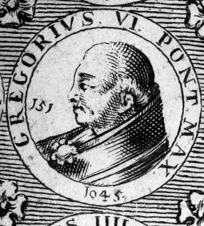 Porträtt av påven Gregoire VI (död 1048). av Unknown artist