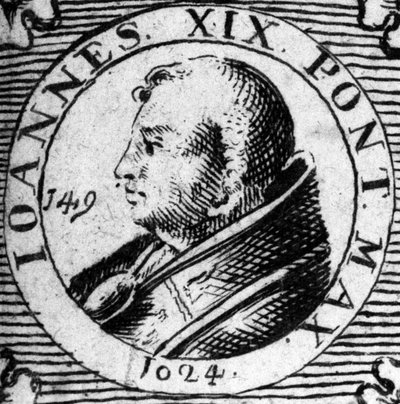 Porträtt av påven Johannes XIX (1024-1032). av Unknown artist