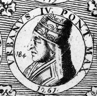 Porträtt av påven Urban IV (1185 - 1264). 1700-talsgravyr. av Unknown artist