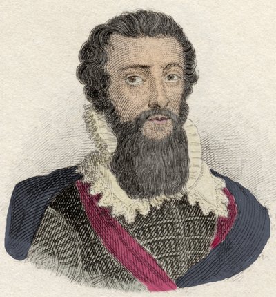 Porträtt av Robert Devereux, greve av Essex (1566-1601) engelsk general, favorit hos Elisabeth Iere. Gravyr av 1800-talet. av Unknown artist